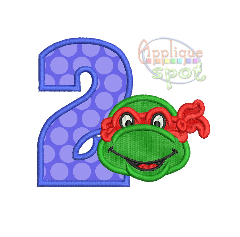 Ninja Turtle Birthday Numbers Set 1 To 9 Applique Spot