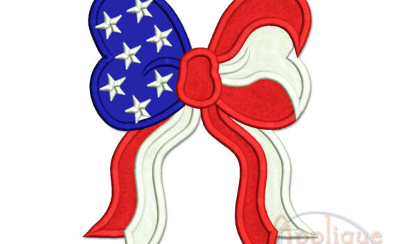 patriotic bow applique design